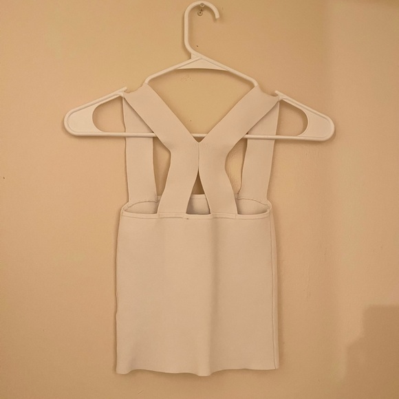 Express Cropped White Tank Top XS - Picture 2 of 2